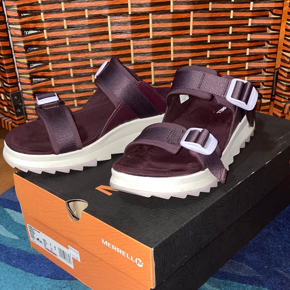 Merrell Dark Purple Sandals with Buckle Straps